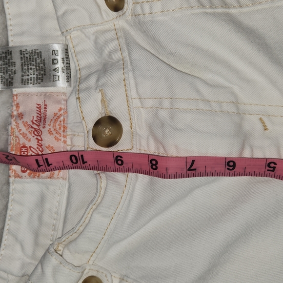 LEVI'S STRAUSS WOMENS CROP JEANS WHITE DENIM SIZE 14 - Picture 9 of 11